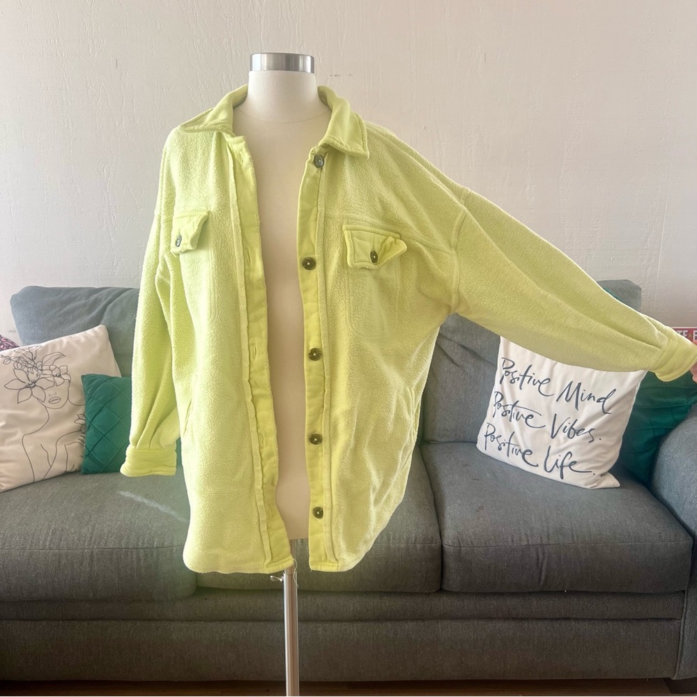 Free People Lime Ruby Shacket - image 2